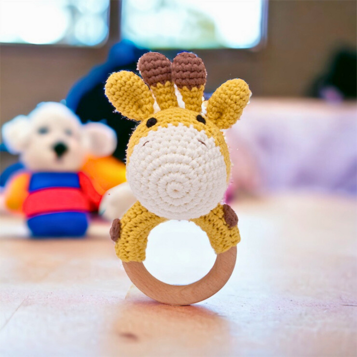 Handmade Crochet Teething Rattle Toy