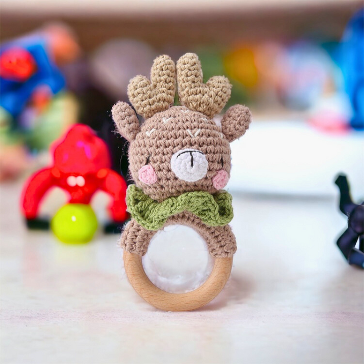 Handmade Crochet Teething Rattle Toy